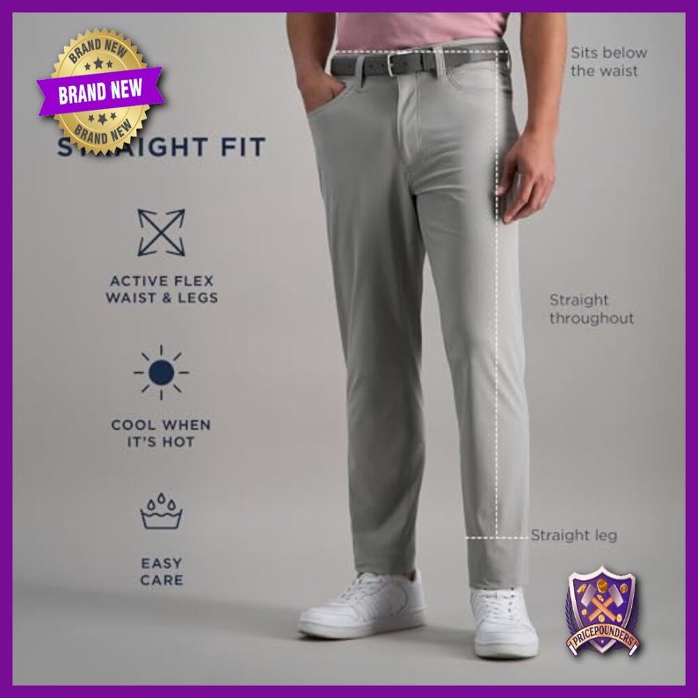 Men's Performance Stretch Tech Pants Straight Fit… - image 6